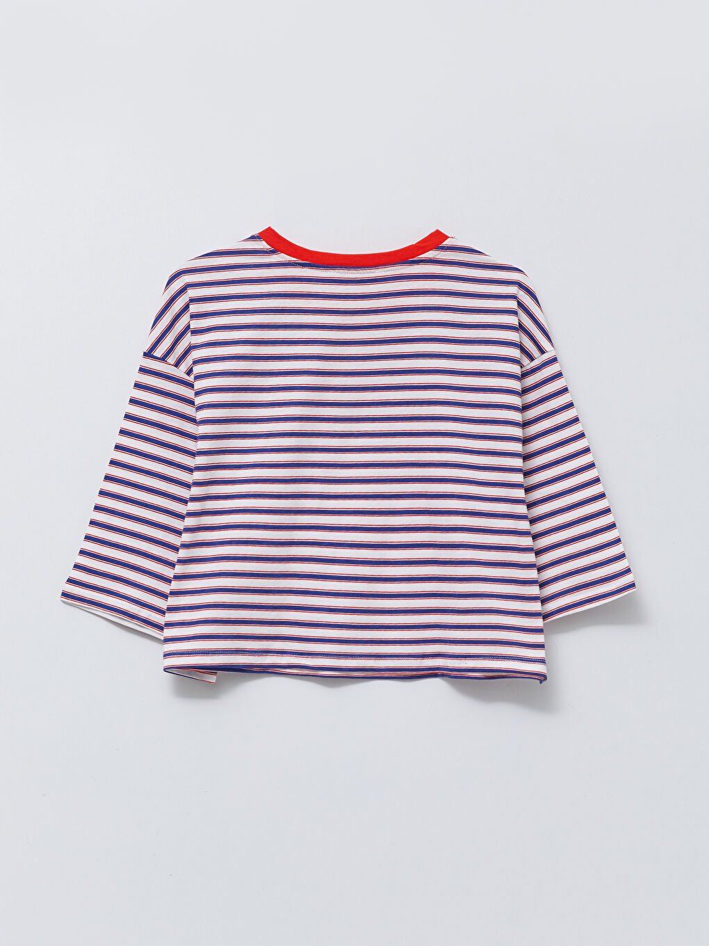 Tricou pentru Femei cu Guler Rotund, Vărgat, din Bumbac, cu Mânecă Scurtă-6