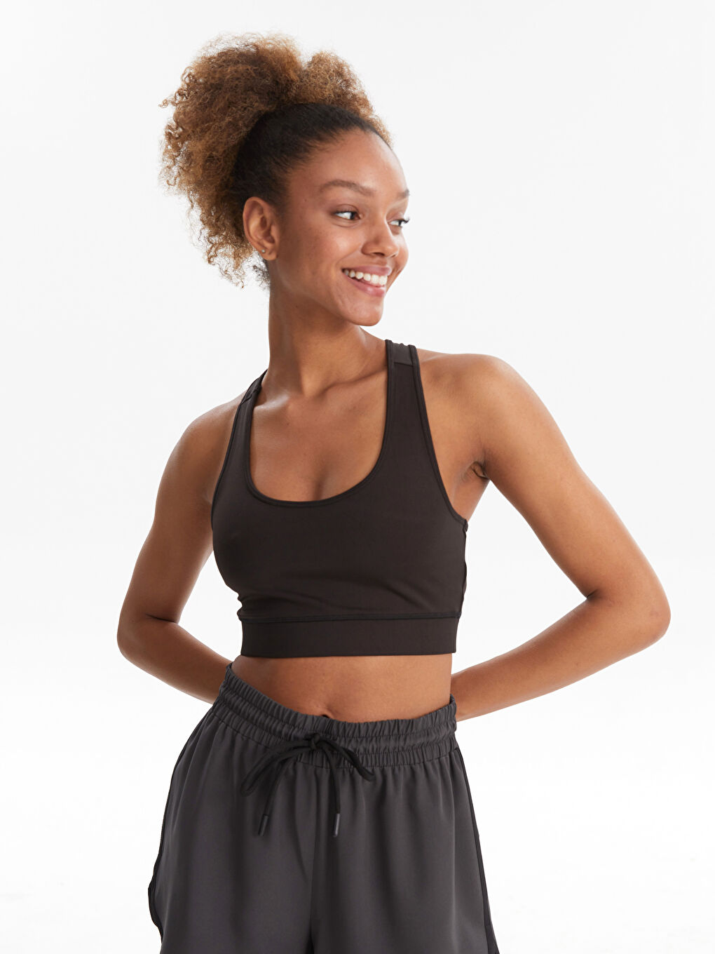 Bustier de Sport Sans Manches à Encolure en U pour Femmes-1