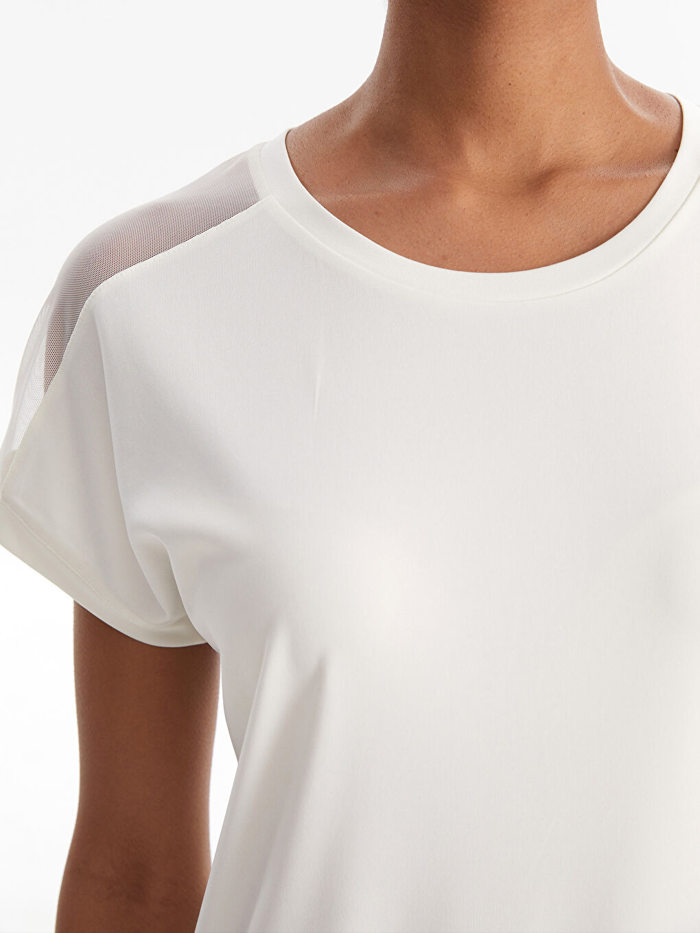LCW SPORT Crew Neck Plain Short Sleeve Women's Sports T-Shirt -S2JF39Z8-R9J