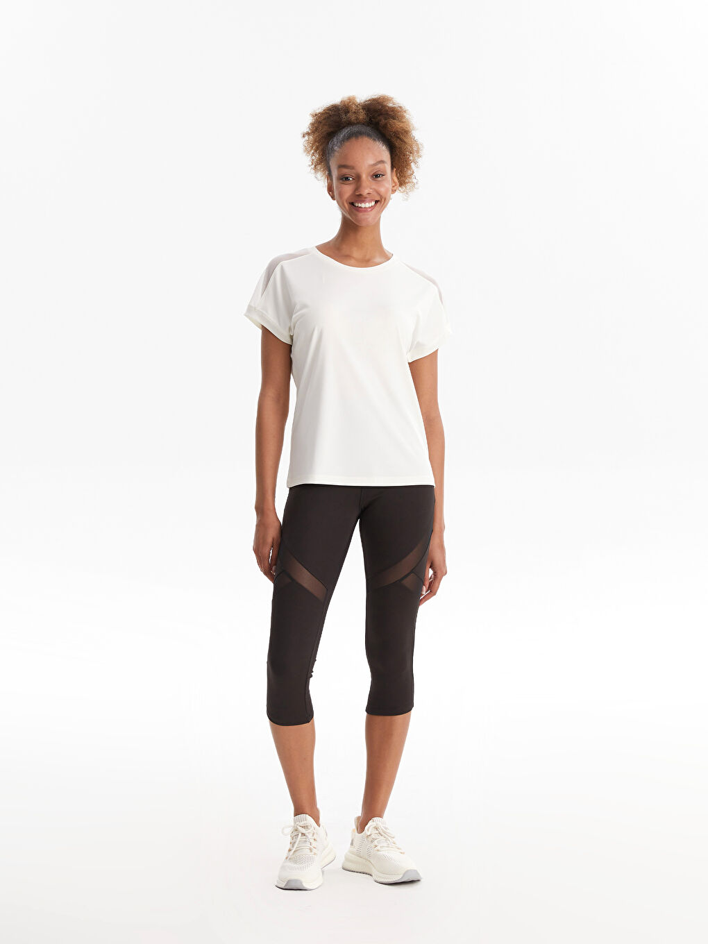 LCW SPORT Crew Neck Plain Short Sleeve Women's Sports T-Shirt -S2JF39Z8-R9J