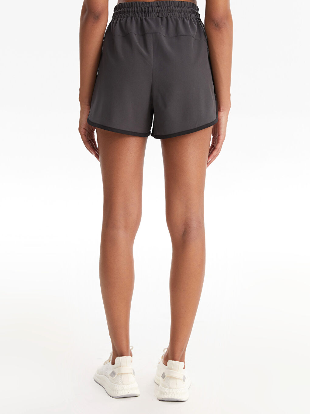 ქალებისთვის ელასტიური წელის უბრალო შორტები-3