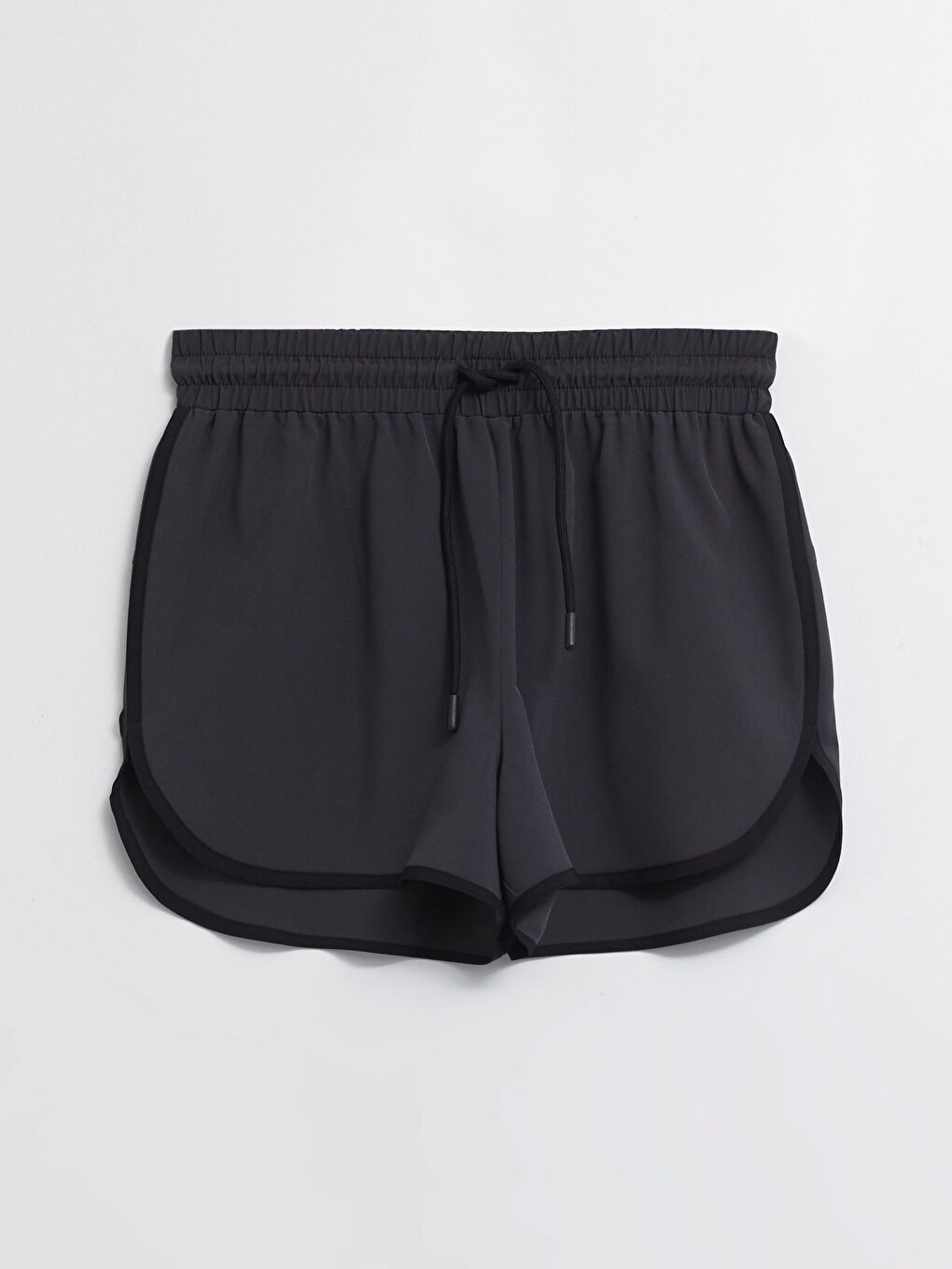 ქალებისთვის ელასტიური წელის უბრალო შორტები-4