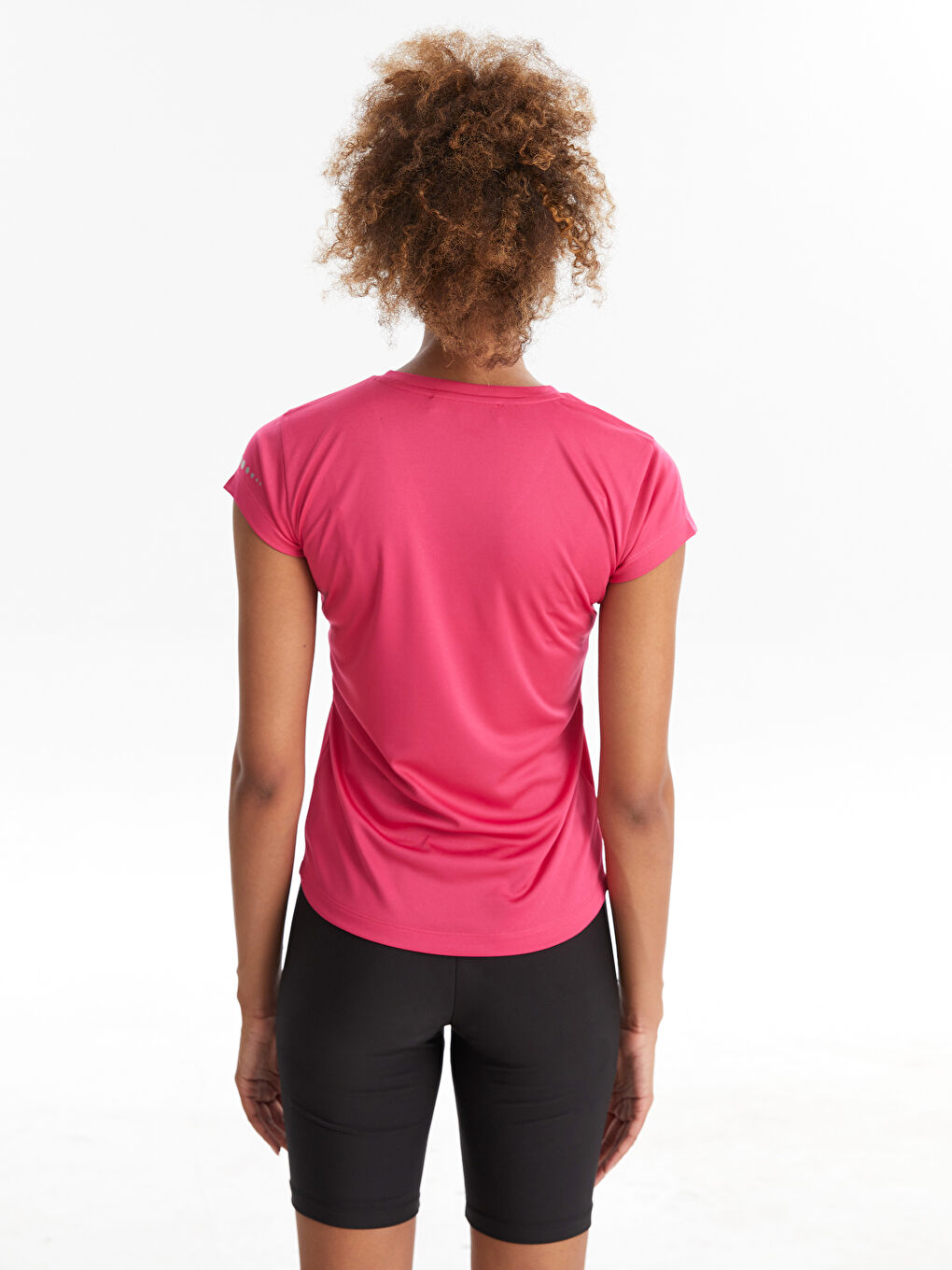 LCW SPORT V-Neck Printed Short Sleeve Women's Sports T-Shirt -S2JF45Z8-GZ6