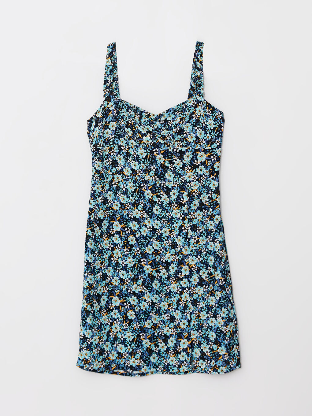 Платье Женское Вискозное На Бретелях С Цветочным Принтом И Вырезом «Сердечко»-6