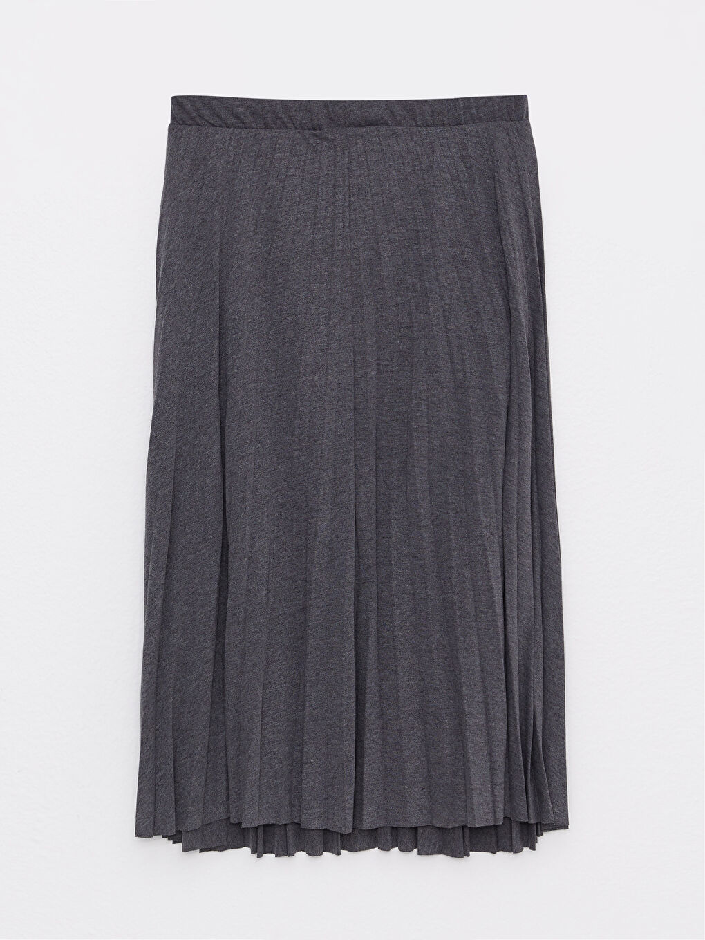 Antrasit Beli Lastikli Kadın Pileli Etek-7