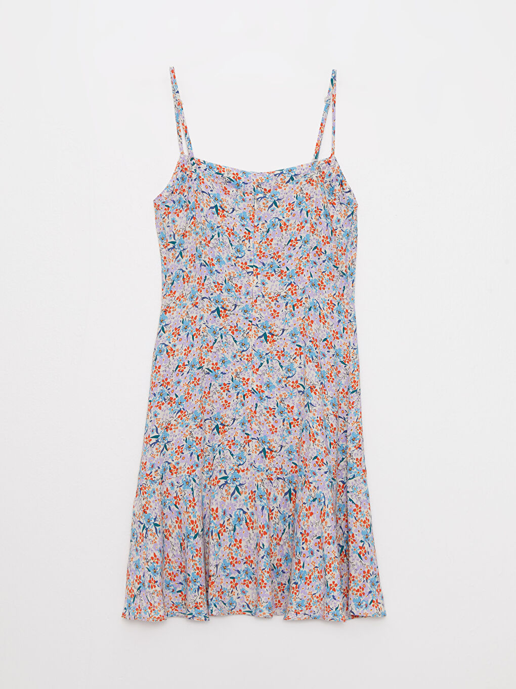 Square Neck Floral Strappy Poplin Woman Dress -S2JF58Z8-LSC