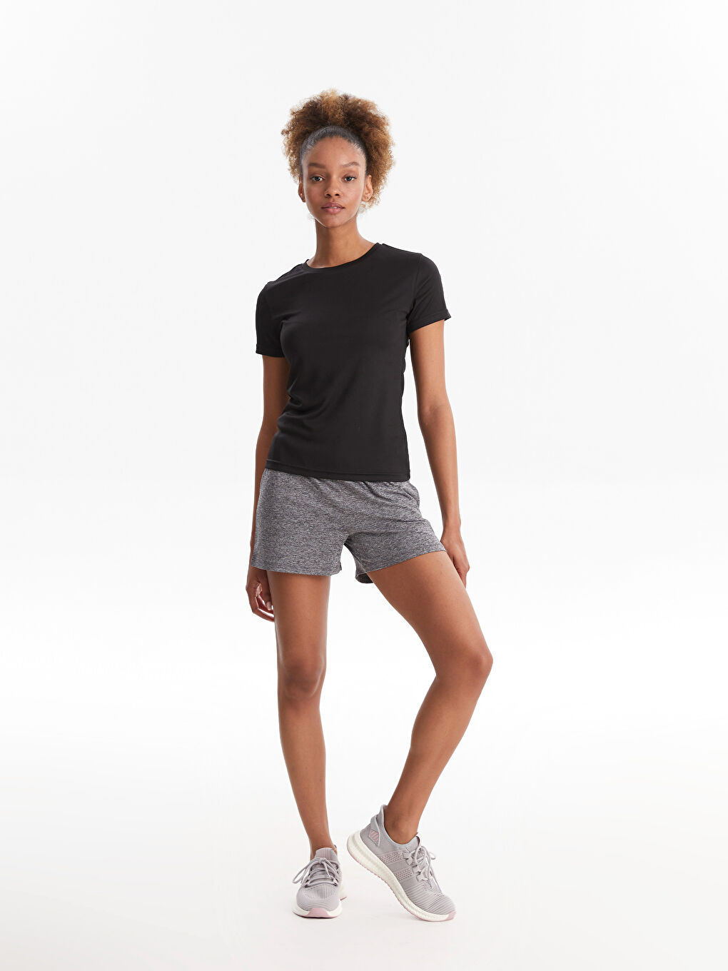 Crew Neck Plain Short Sleeve Women's T-Shirt-2