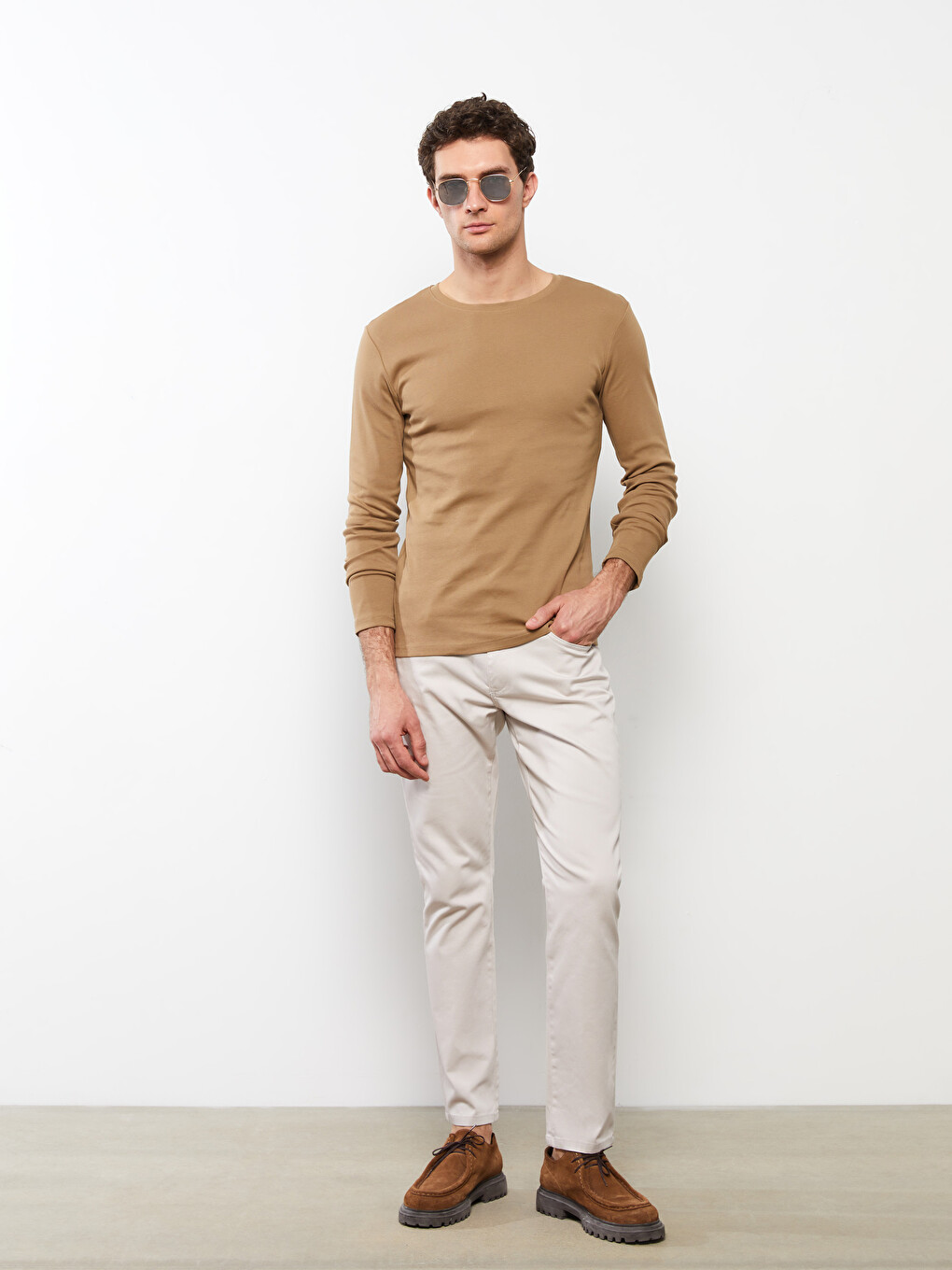 LCWAIKIKI Basic Crew Neck Long Sleeve Jersey Men's T-Shirt