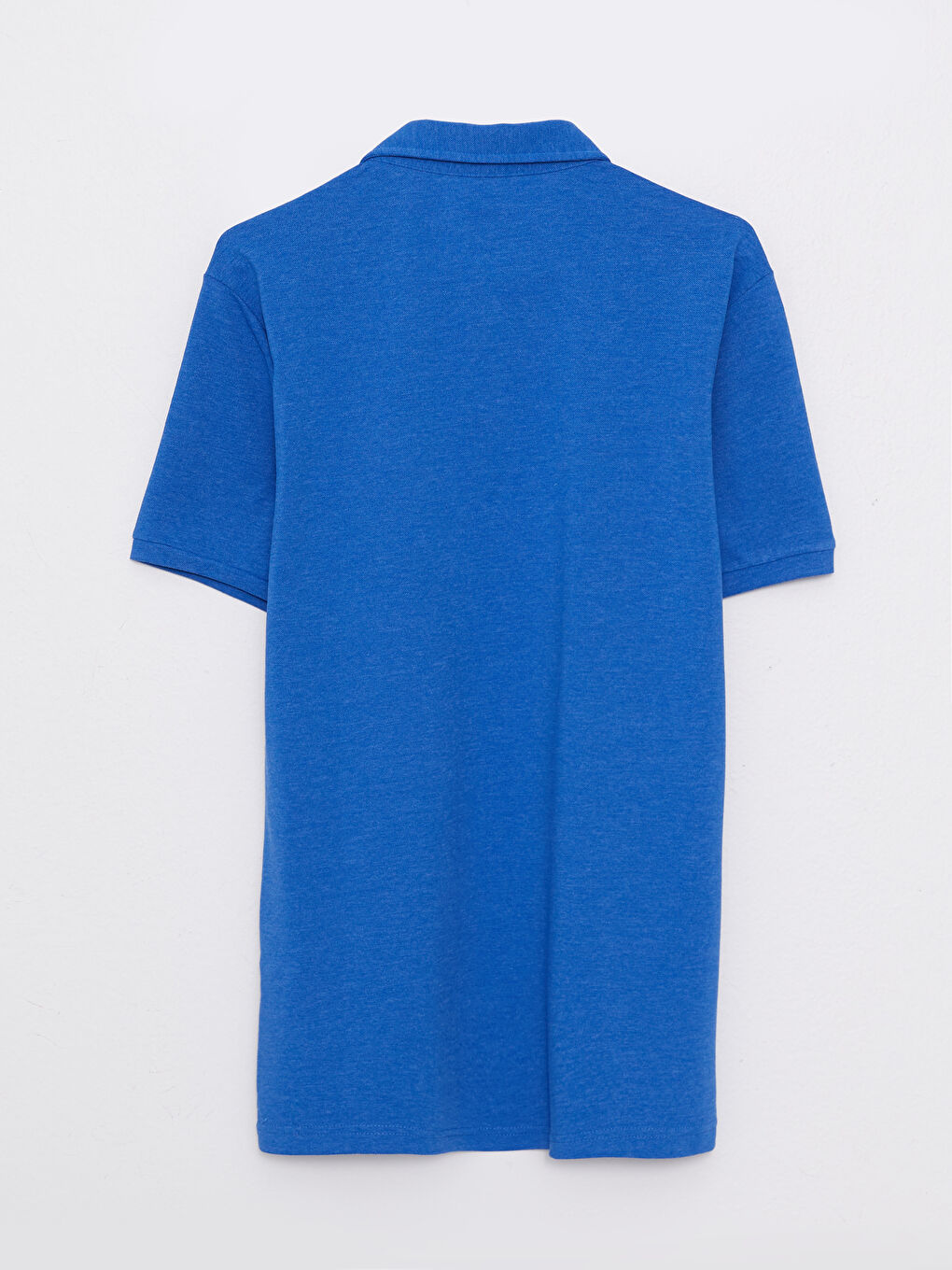 Mavi Polo Yaka Kısa Kollu Pike Erkek Tişört-6