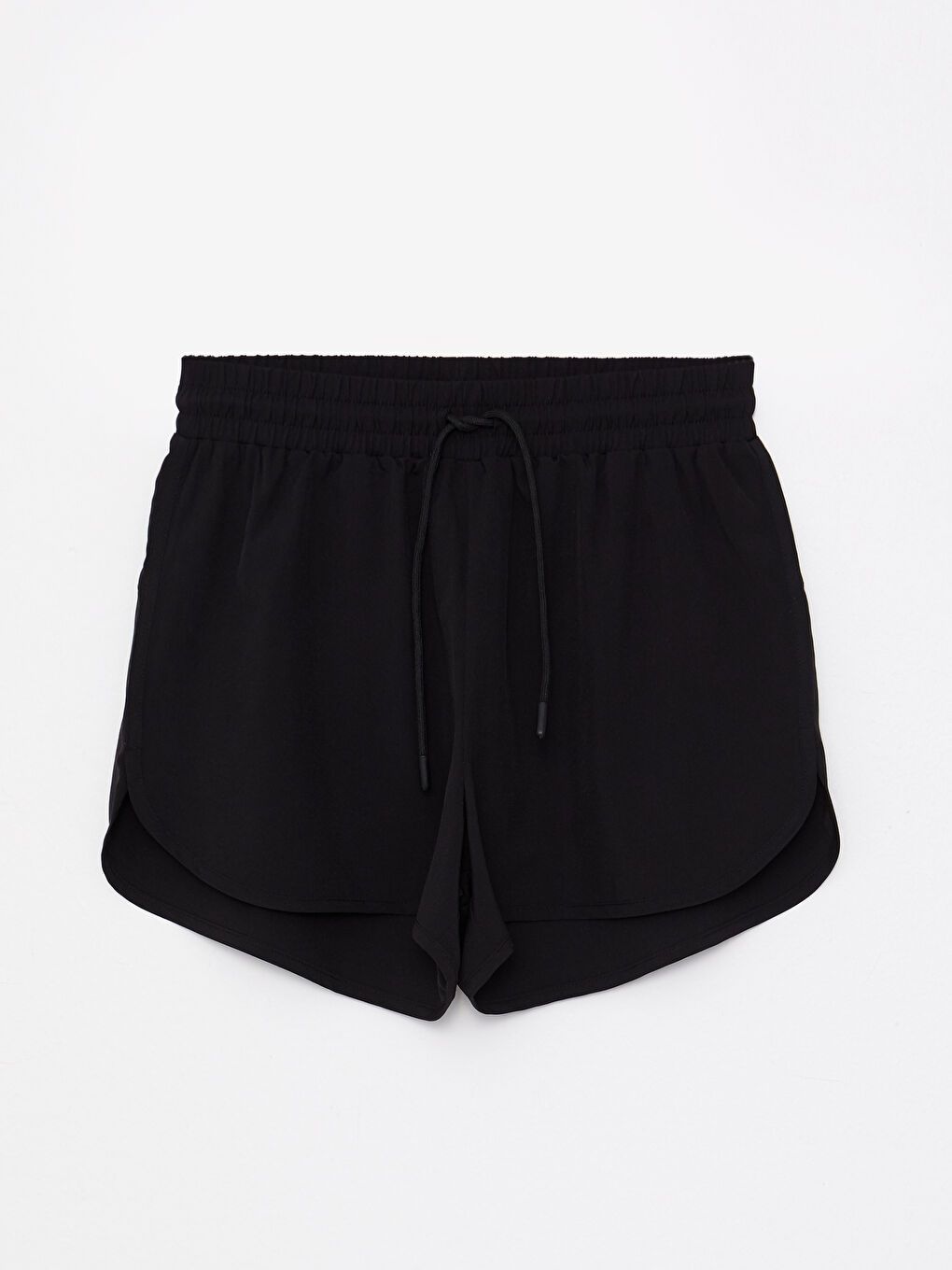Women's Elastic Waist Plain Sports Shorts-6