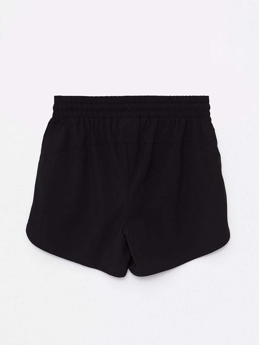 Women's Elastic Waist Plain Sports Shorts-7