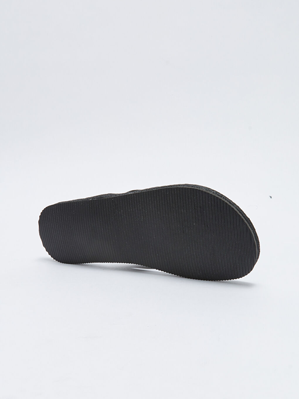 Siyah Deri Görünümlü Erkek Parmak Arası Plaj Terliği-3
