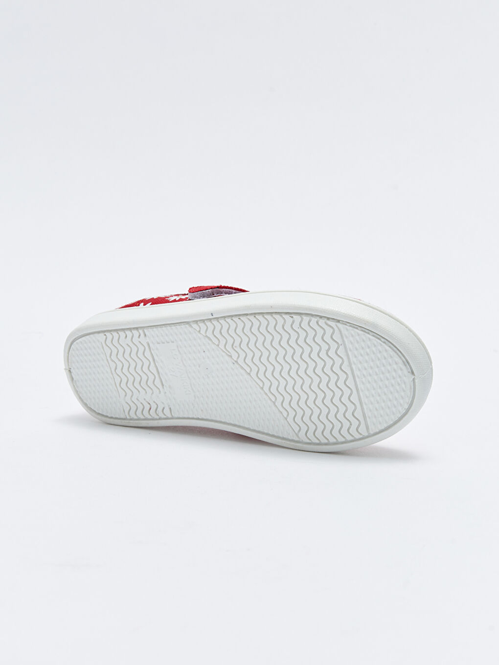 Kırmızı Papatya Baskılı Cırt Cırtlı Kız Çocuk Babet-3