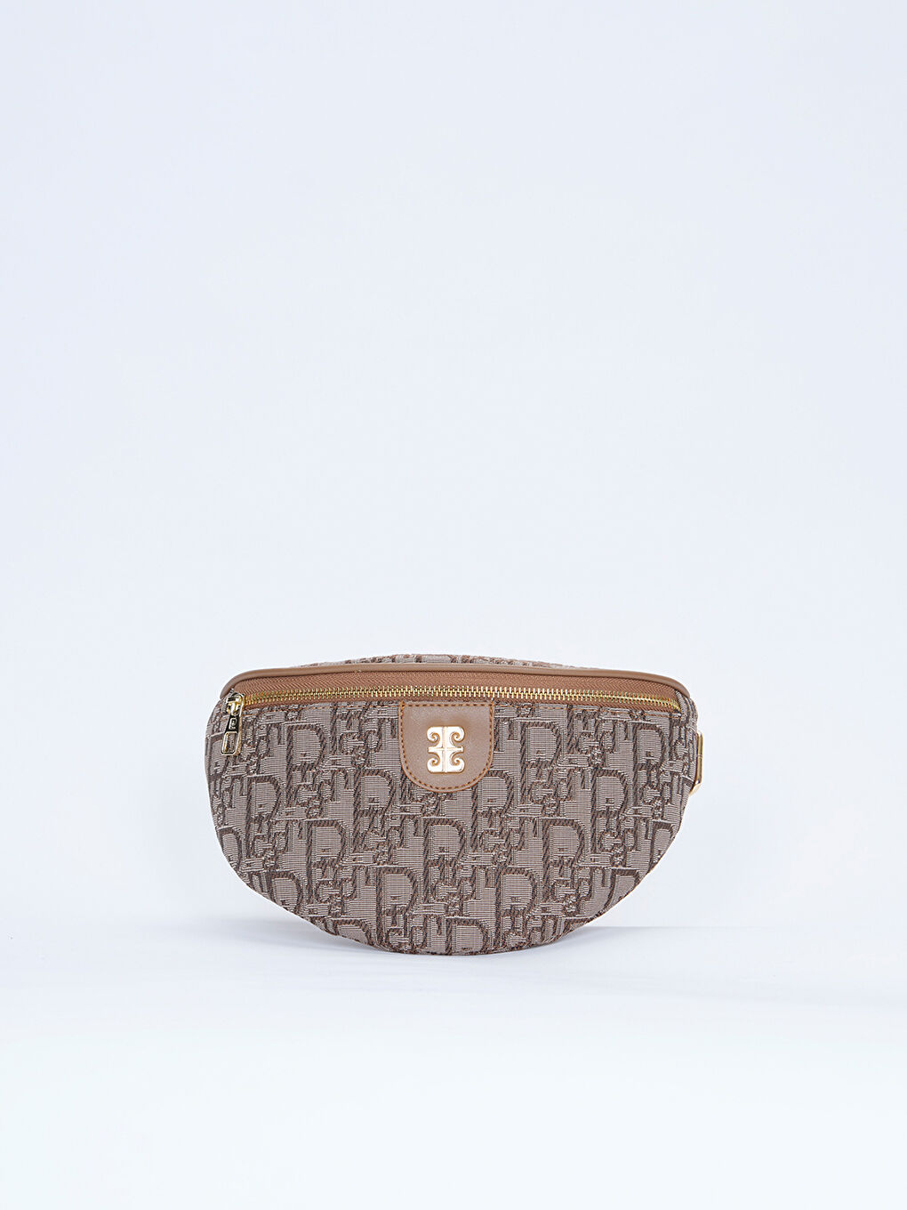 Kahverengi Baskılı Kadın Bel Çantası-1