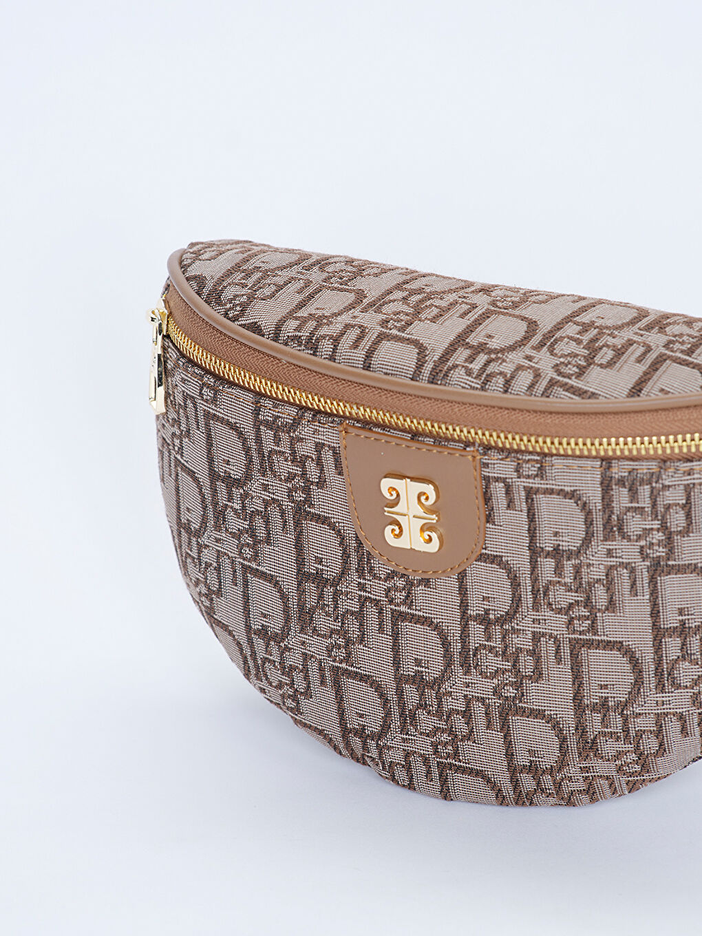 Kahverengi Baskılı Kadın Bel Çantası-3