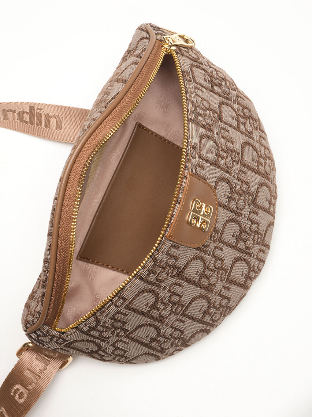 Kahverengi Baskılı Kadın Bel Çantası-4