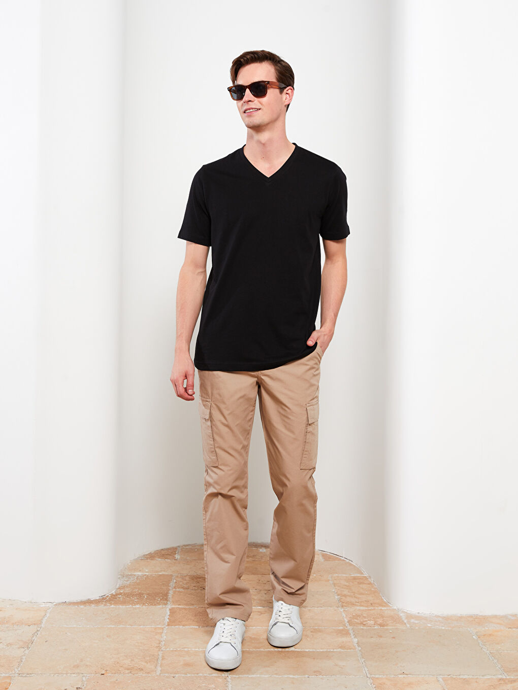 LCWAIKIKI Classic Rahat Kalıp Gabardin Erkek Kargo Pantolon -S2JG72Z8-S2R