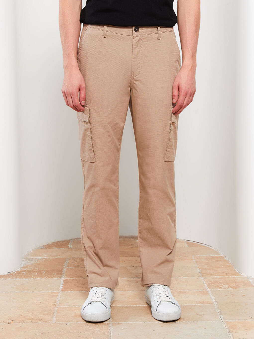 LCWAIKIKI Classic Rahat Kalıp Gabardin Erkek Kargo Pantolon -S2JG72Z8-S2R