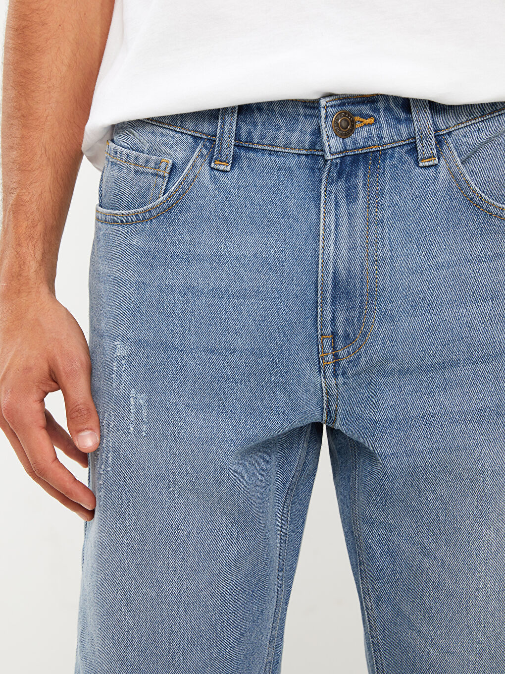 شورت جينز رجالي بقصة عادية-3