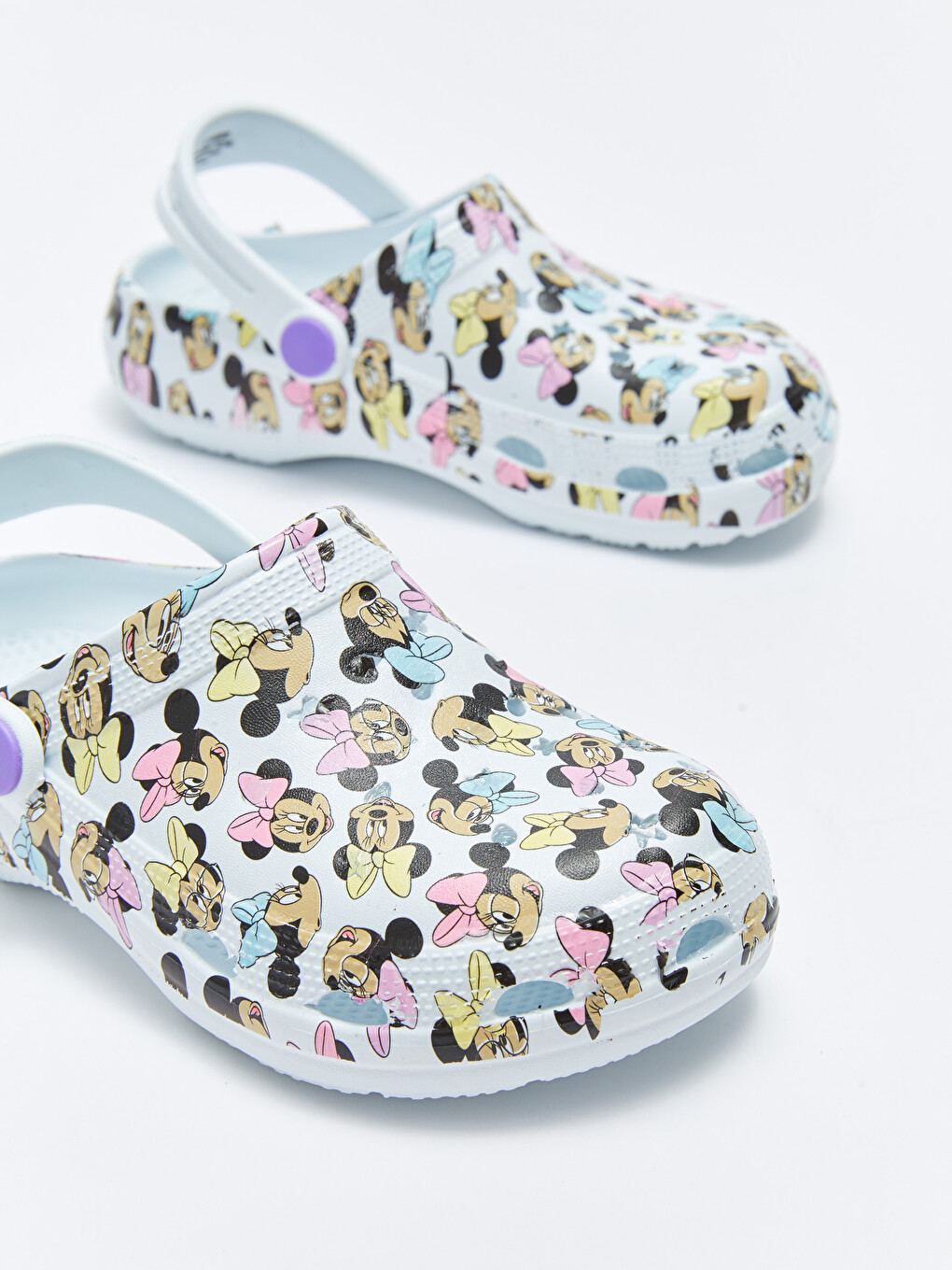 Beyaz Minnie Mouse Lisanslı Baskılı Kız Çocuk Plaj Sandaleti-2