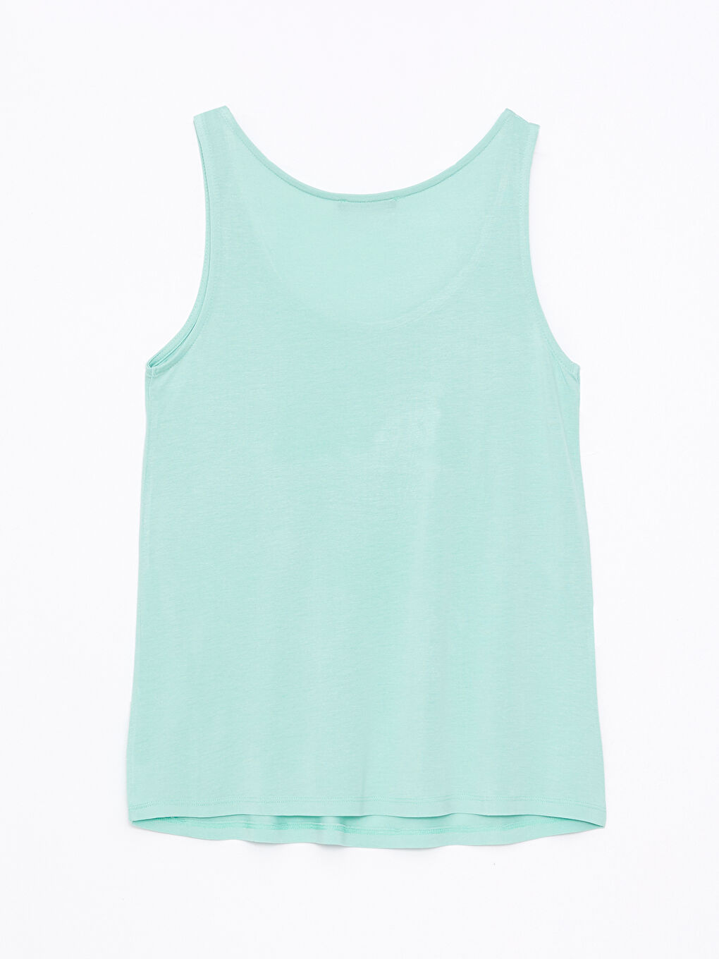 Yeşil U Yaka Baskılı Viskon Kadın Atlet-6