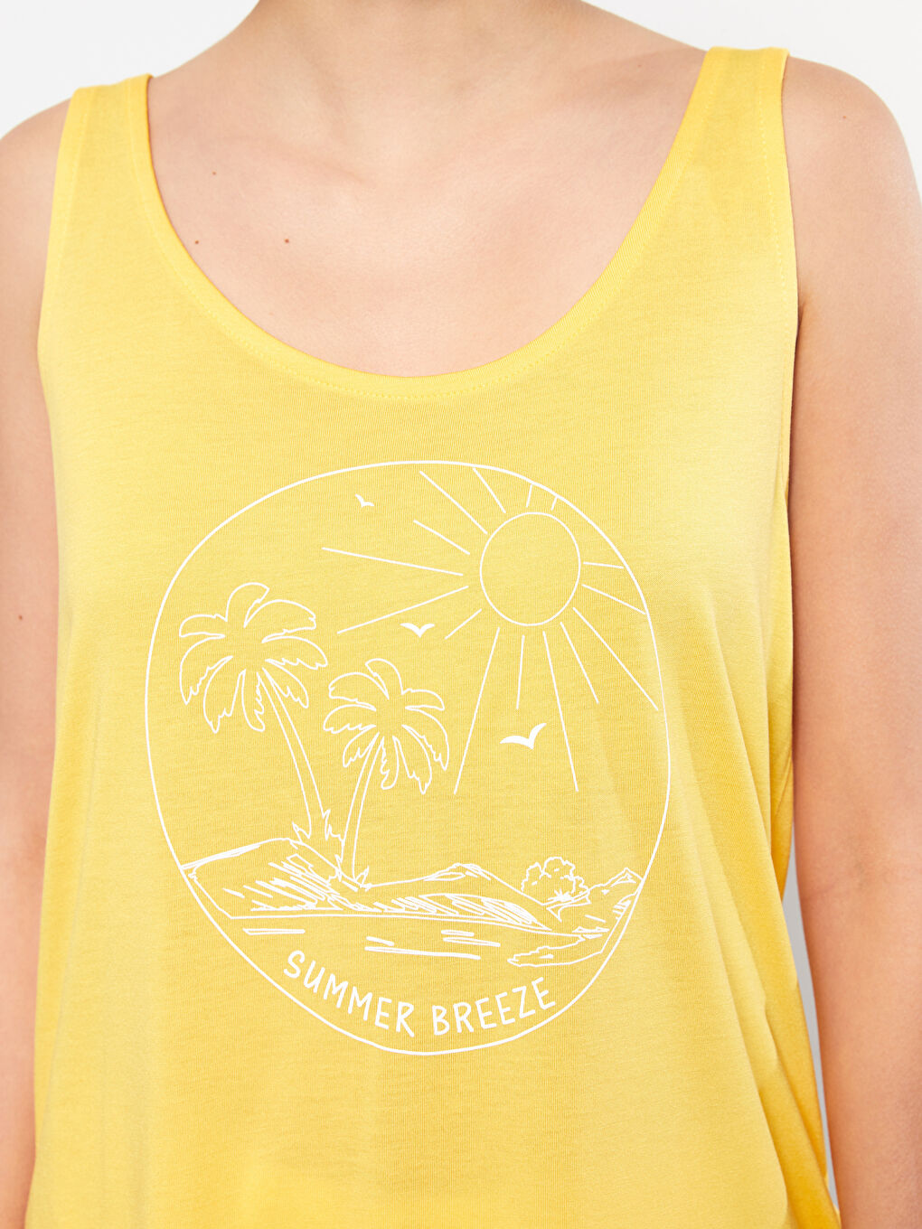 Débardeur Athlète Imprimé Viscose Encolure En U-3