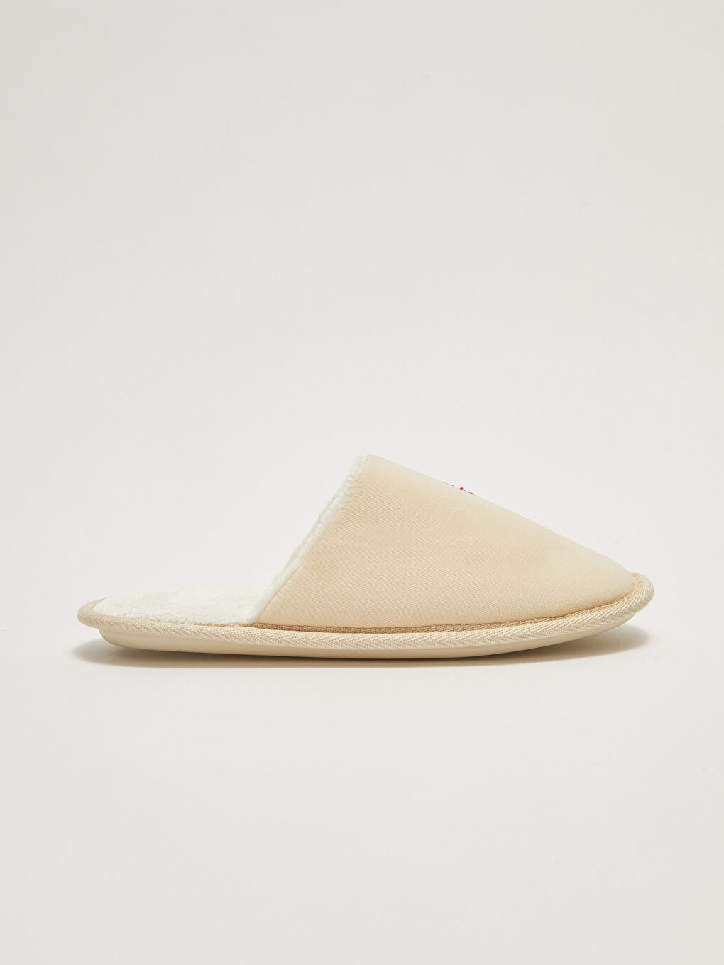 Bej Kalp Aplikeli Kadın Ev Terliği-1