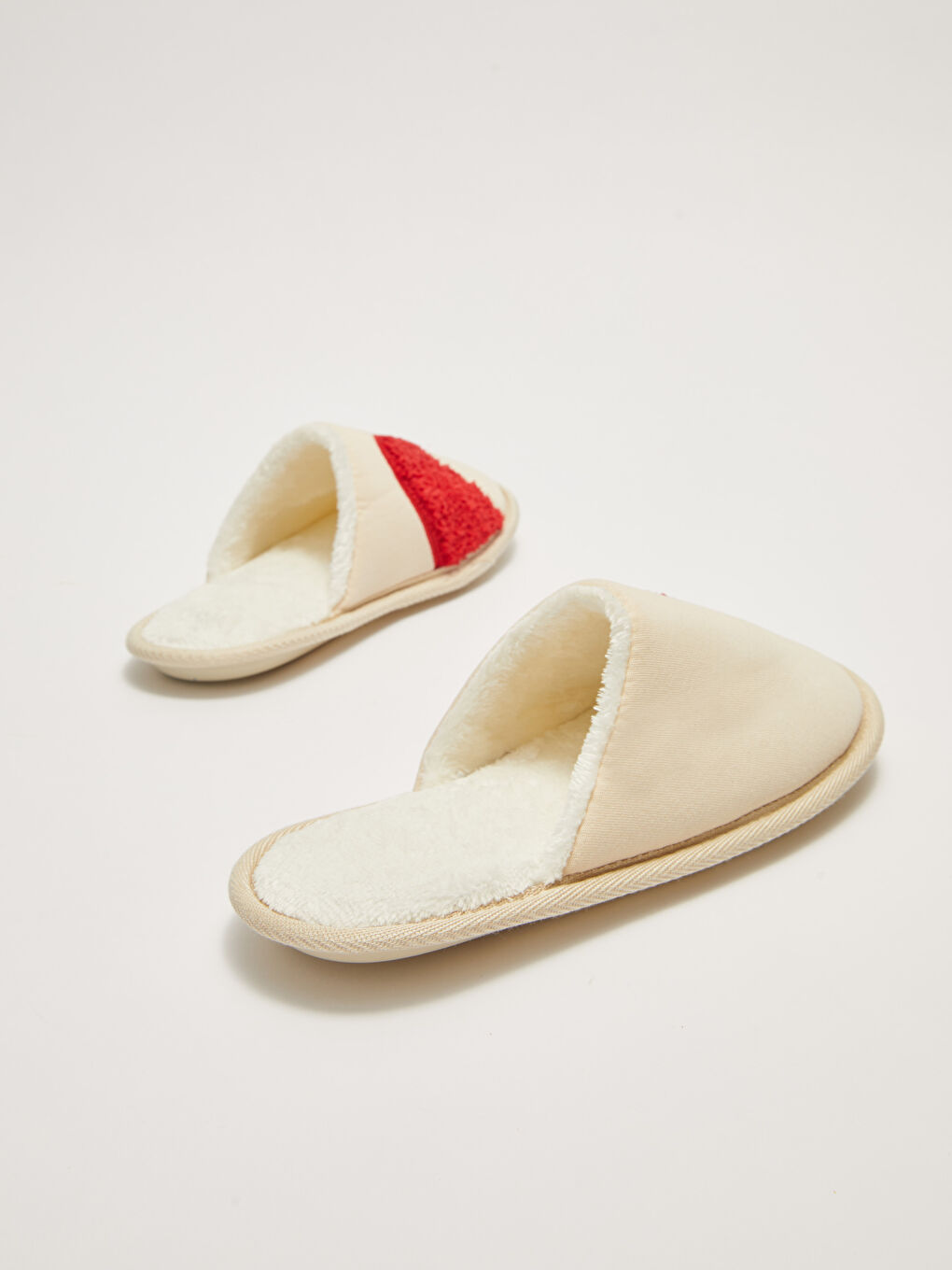 Bej Kalp Aplikeli Kadın Ev Terliği-4