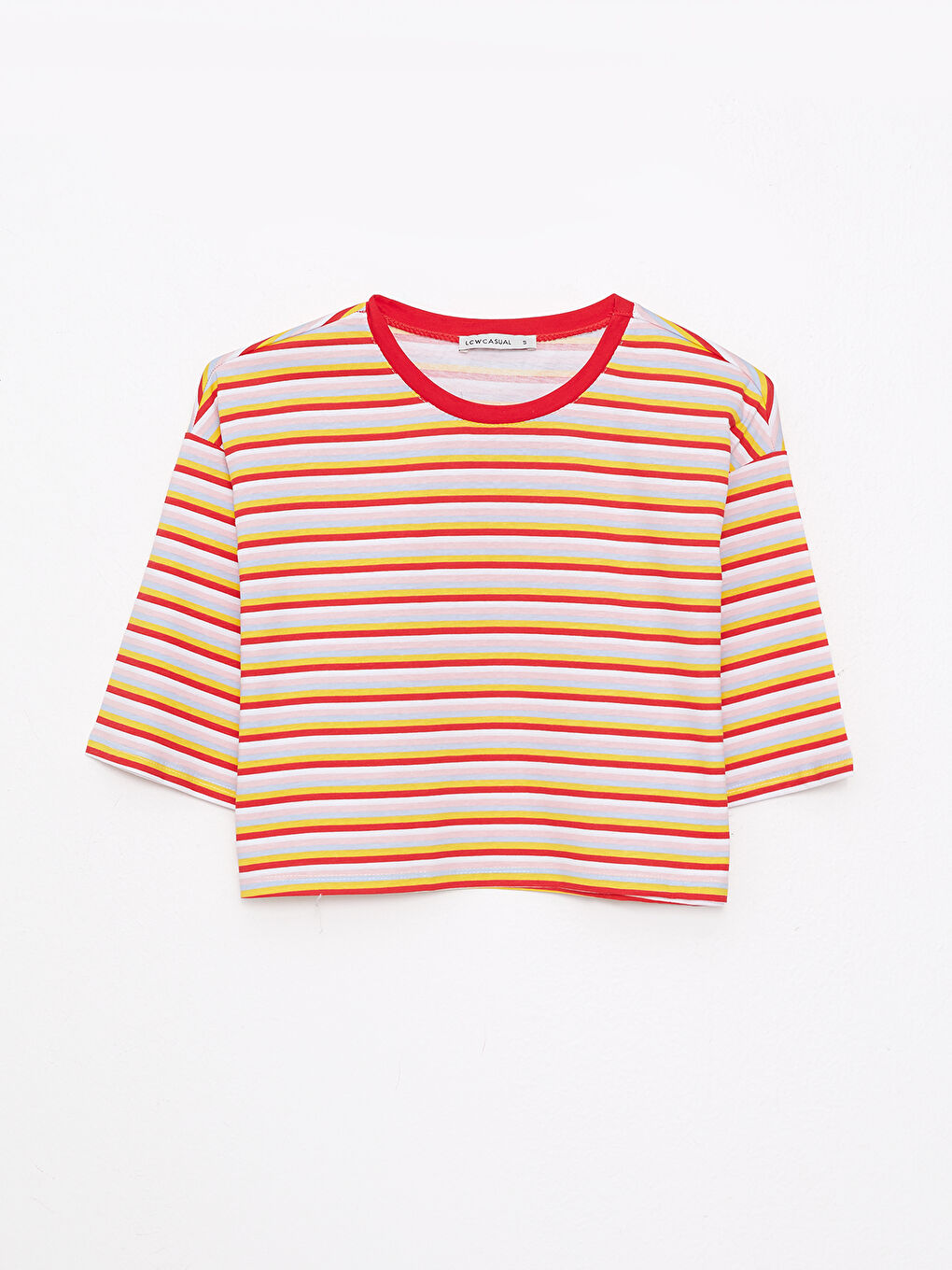 LC Waikiki Crew Neck Striped Short Sleeve Cotton Women's T-Shirt -S2JJ08Z8-LJE