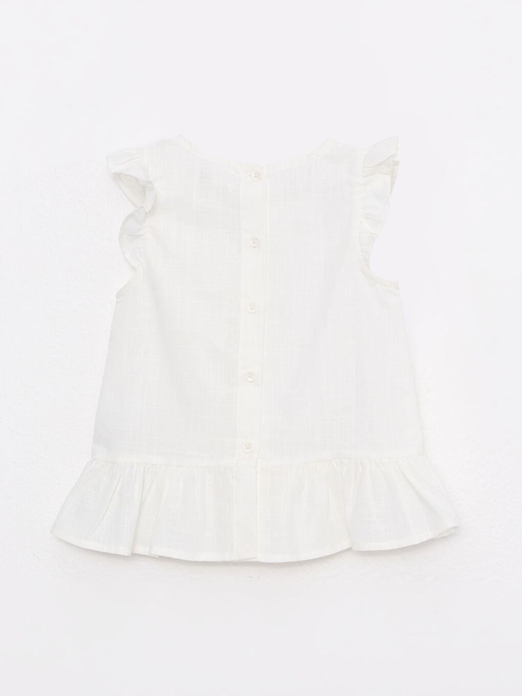 Beyaz Bisiklet Yaka Pamuklu Basic Kız Bebek Bluz-2