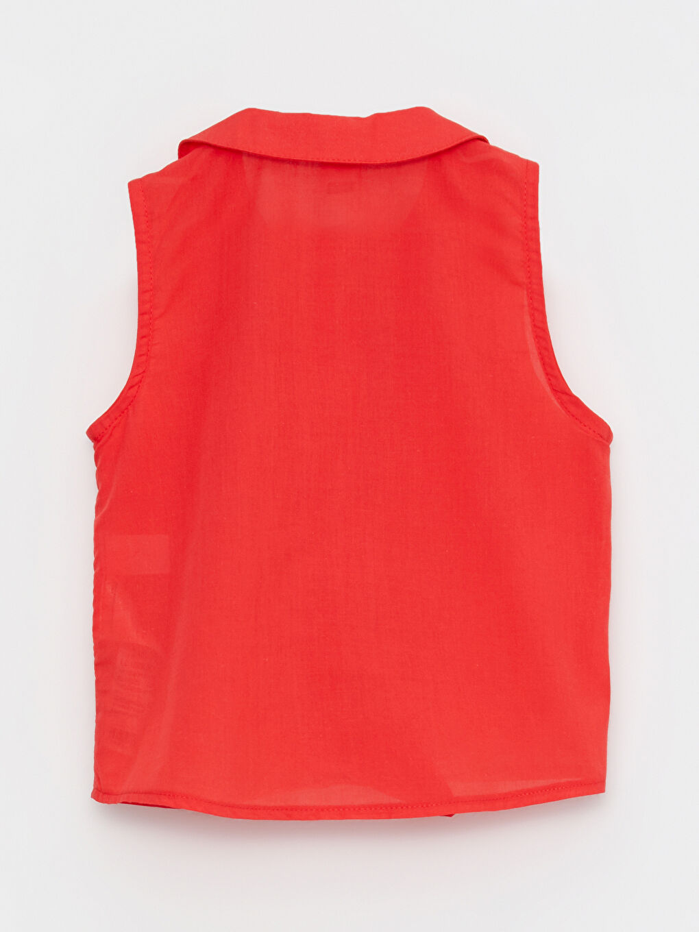 Kırmızı Bebe Yaka Basic Kız Bebek Gömlek-1