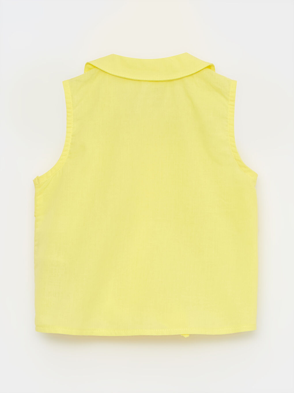 Sarı Bebe Yaka Basic Pamuklu Kız Bebek Gömlek-1