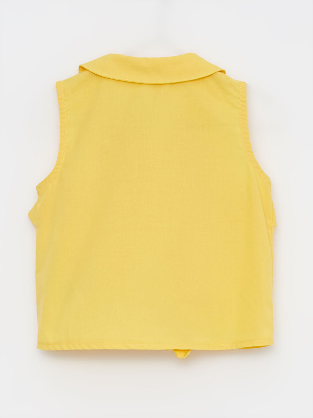 Sarı Bebe Yaka Basic Pamuklu Kız Bebek Gömlek-1