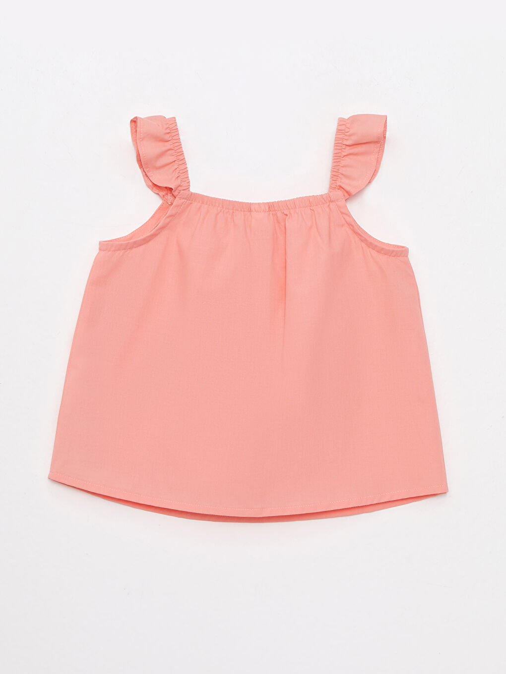 Pembe Kare Yaka Askılı Pamuklu Kız Bebek Bluz