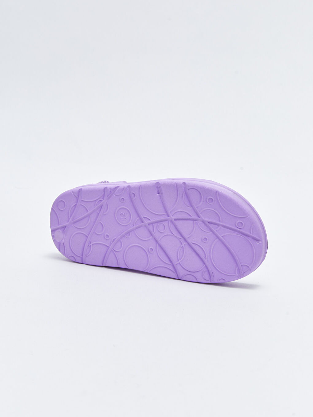 Lila Baskılı Cırt Cırtlı Kız Çocuk Sandalet-3