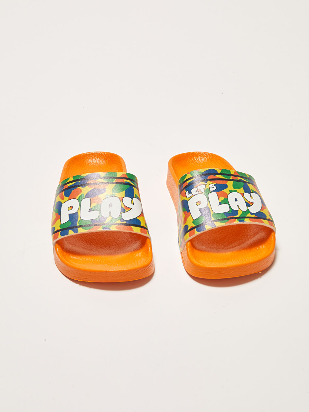 Turuncu Baskılı Tek Bantlı Erkek Çocuk Terlik-2