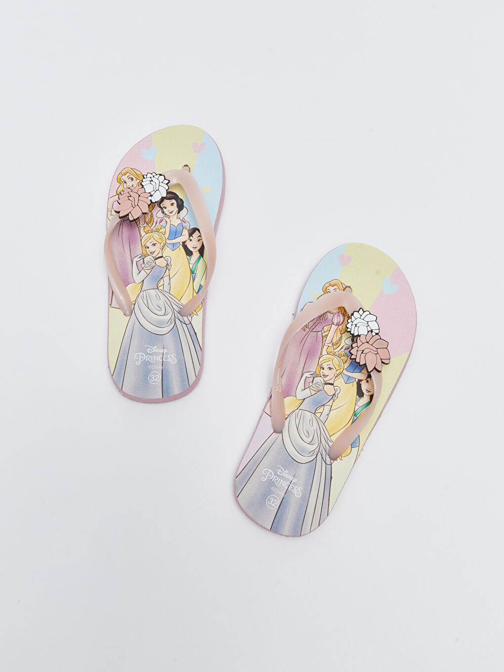 Karışık Princess Lisanslı Parmak Arası Kız Çocuk Plaj Terliği-2