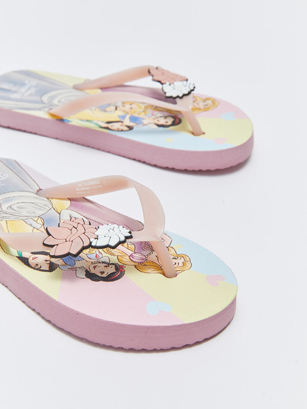 Karışık Princess Lisanslı Parmak Arası Kız Çocuk Plaj Terliği-4