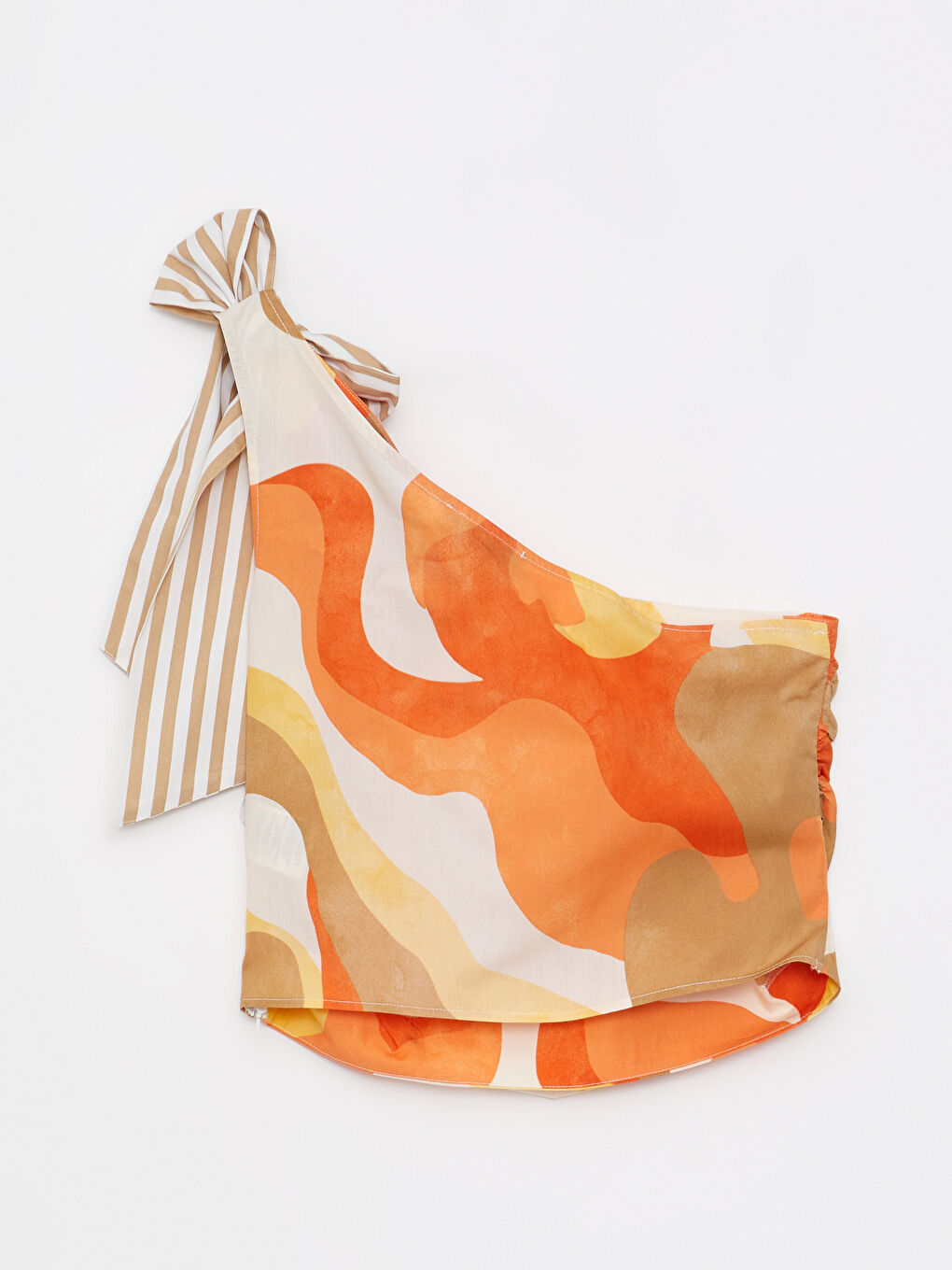 LCW Vision One-Shoulder Gemusterte One-Shoulder Popeline Damenbluse -S2JM27Z8-LQX