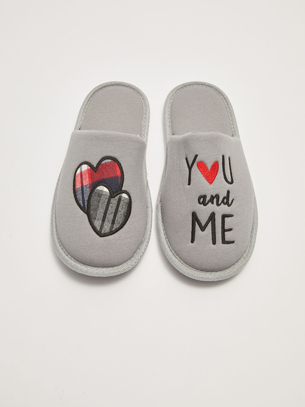 Gri Nakışlı Kadın Ev Terliği-5