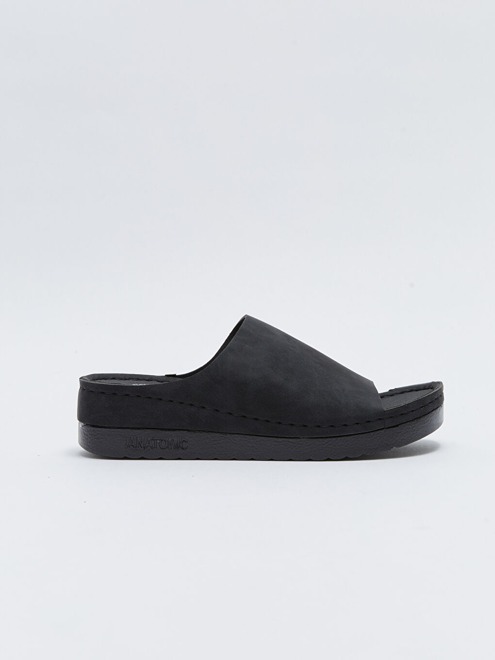 Siyah Tek Bantlı Kalın Taban Kadın Terlik-1