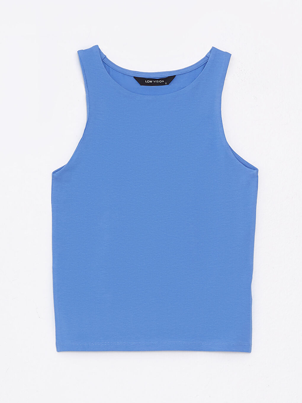 قميص داخلي بدون أكمام قطن سادة بياقة دائرية للسيدات-5