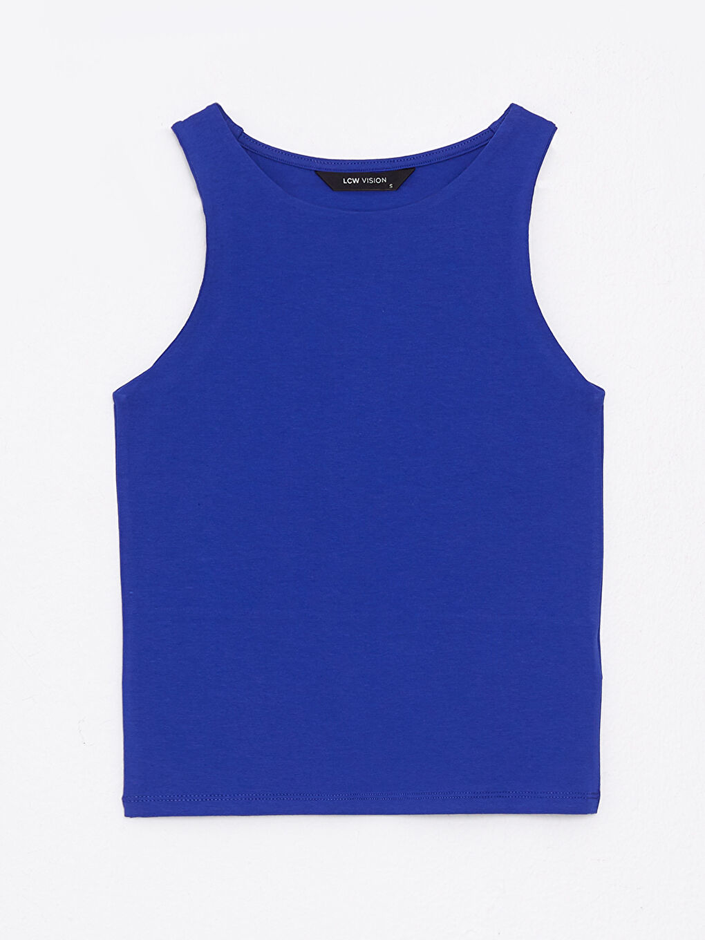 قميص داخلي بدون أكمام قطن سادة بياقة دائرية للسيدات-5