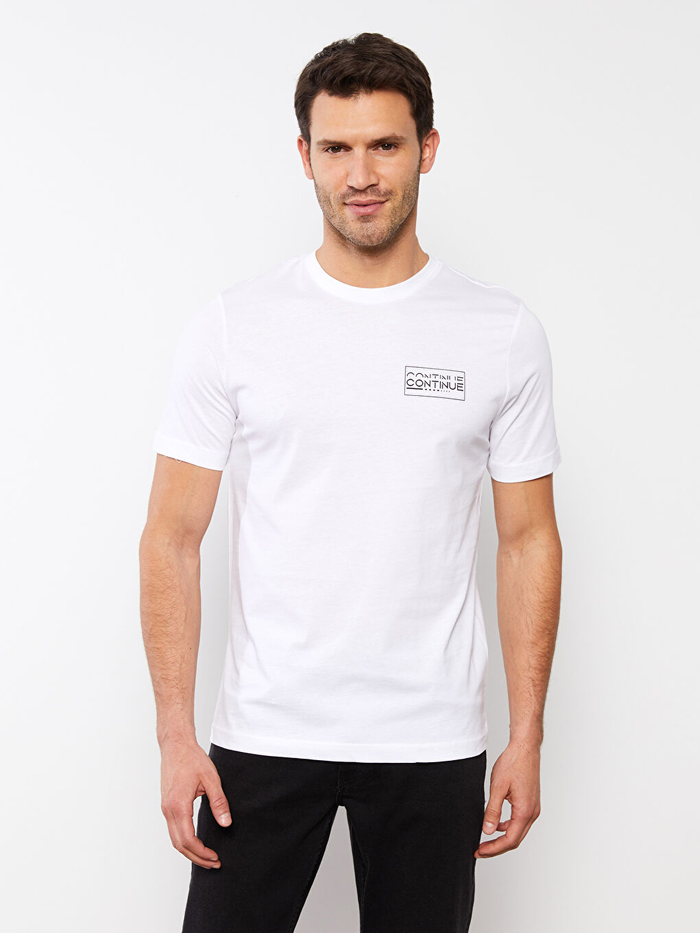SOUTHBLUE Crew Neck Short Sleeve Printed Combed Cotton Men's T-shirt -S2JM90Z8-Q6K