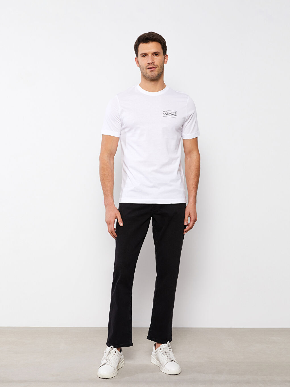 SOUTHBLUE Crew Neck Short Sleeve Printed Combed Cotton Men's T-shirt -S2JM90Z8-Q6K