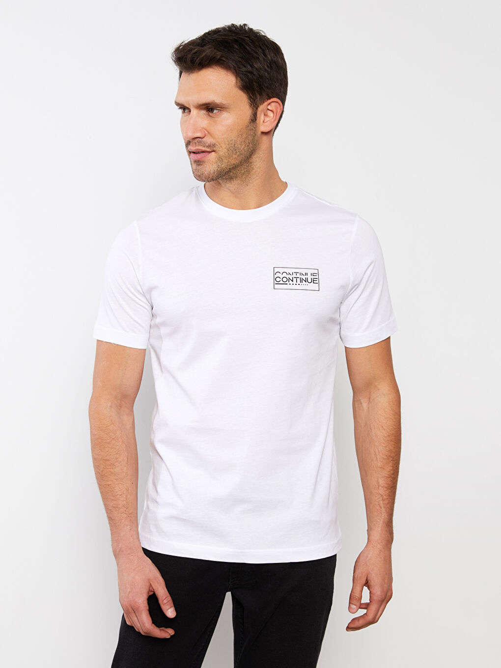 SOUTHBLUE Crew Neck Short Sleeve Printed Combed Cotton Men's T-shirt -S2JM90Z8-Q6K