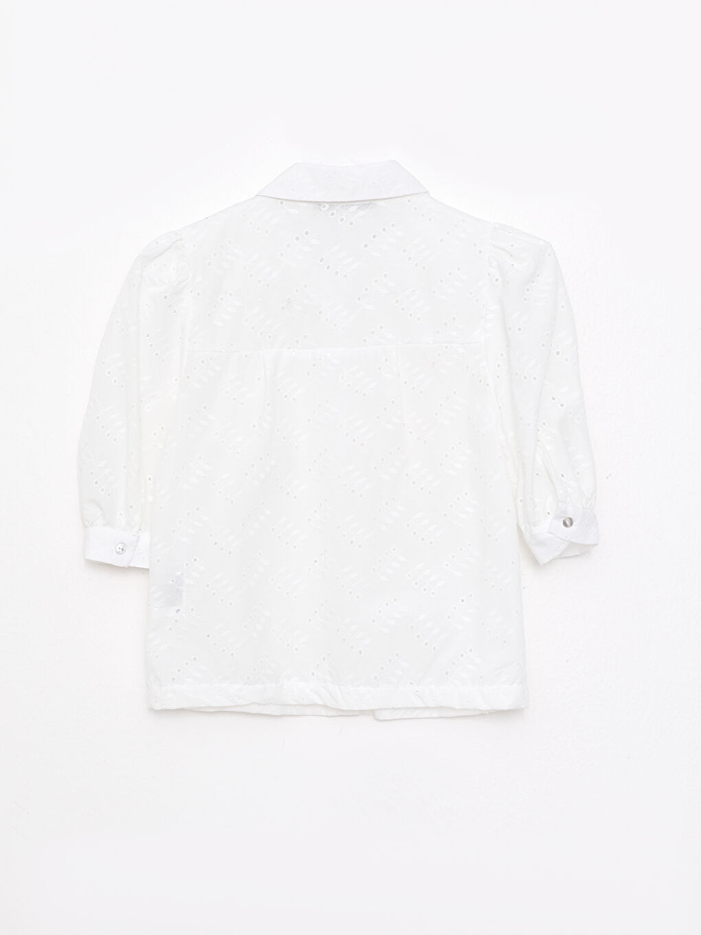 Front Button Closure Embroidered Short Sleeve Women's Shirt-6