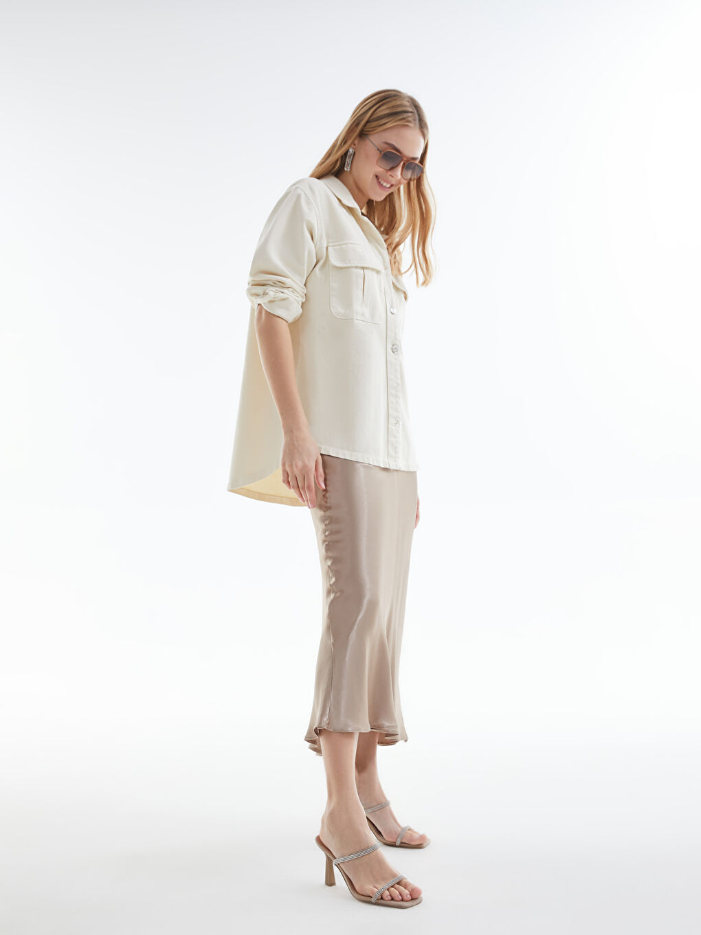 Stone Detailed Double Band Women's Heeled Slippers-1