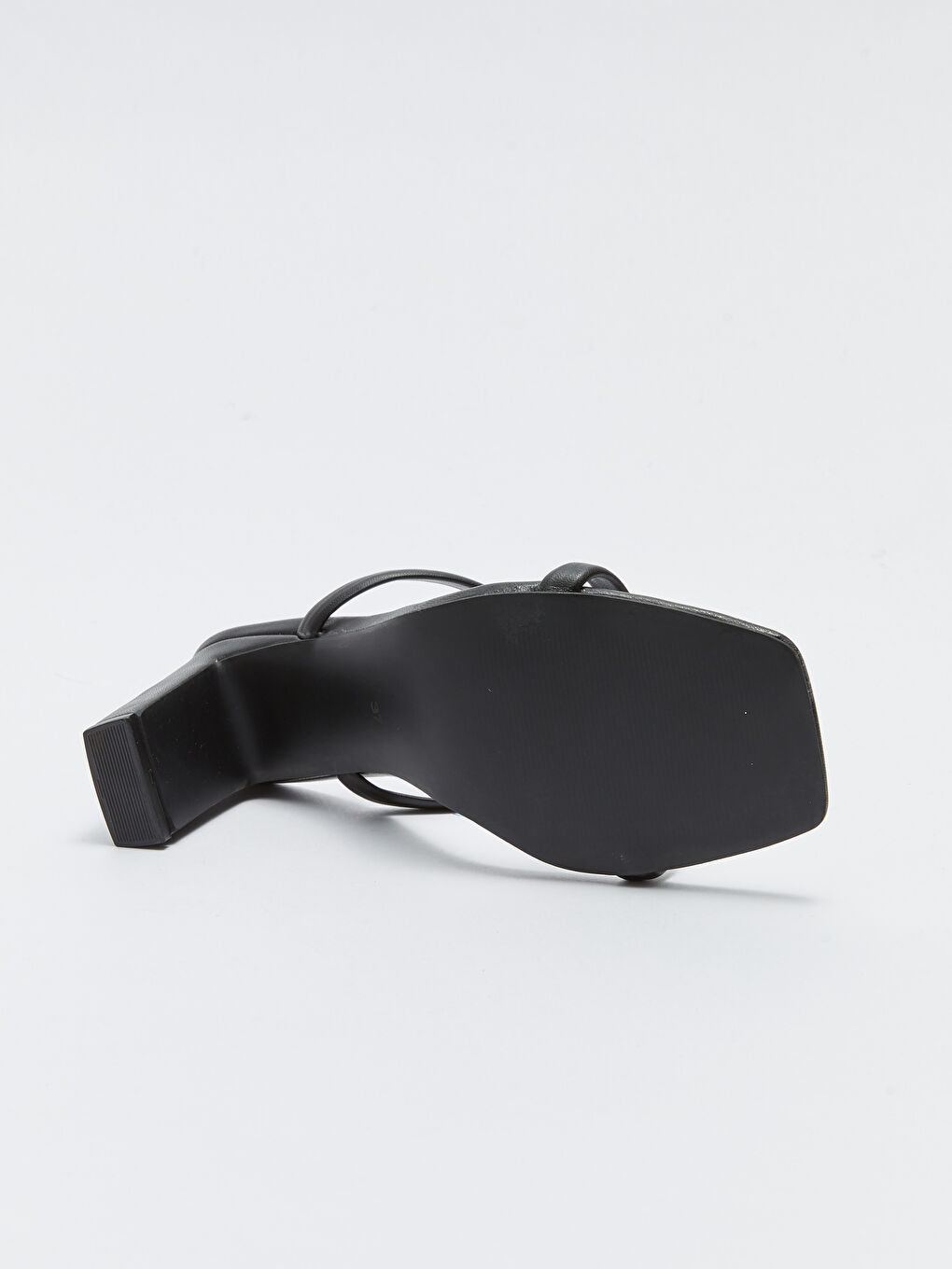 Siyah Çift Bantlı Kadın Topuklu Terlik-3