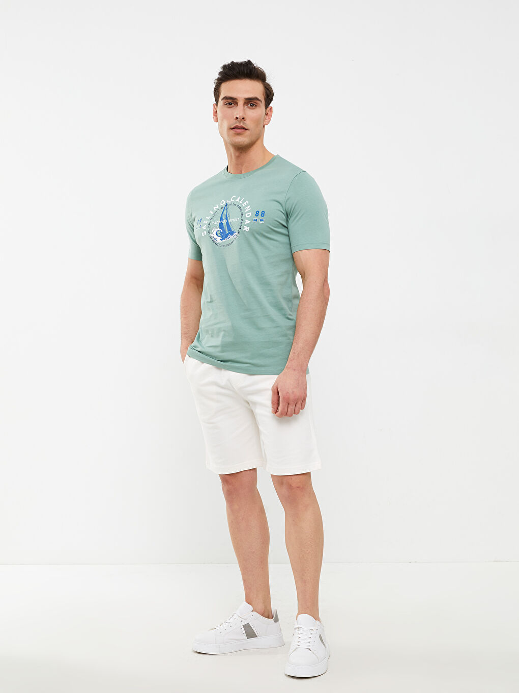 LC Waikiki Crew Neck Short Sleeve Printed Combed Cotton Men's T-shirt -S2JN30Z8-QND
